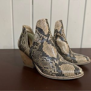 Snake print booties